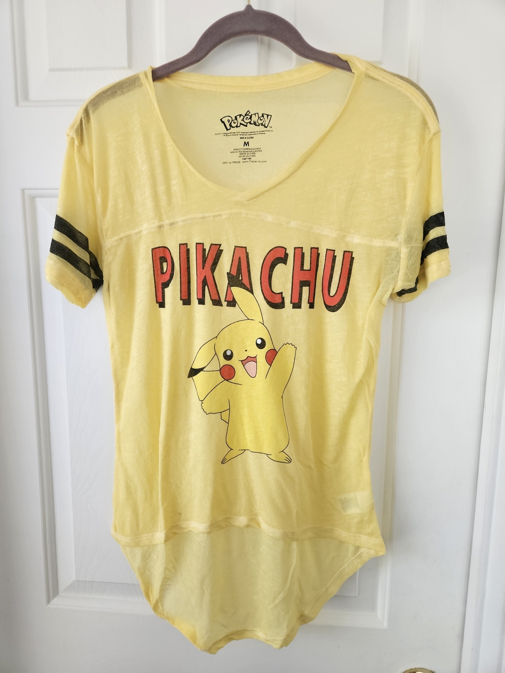 Pikachu Pokemon Light Yellow Logo Tee - Picture 2 of 4